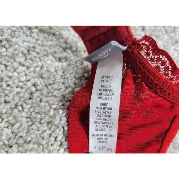 Aerie Everyday Comfort Bra Womens 34B Red Lace Padded Convertible Racerback - Picture 6 of 11